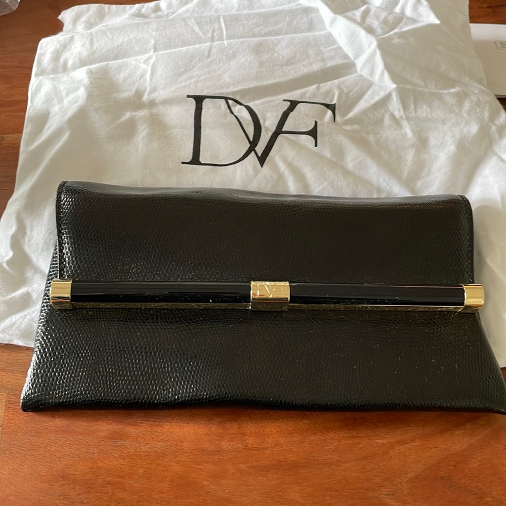 Diane Von Furstenberg black clutch